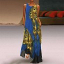 Vestido largo con estampado de pavo real 7