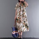 Vestido largo de algodón con flores 8