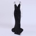 Vestido largo de lentejuelas para mujer 7