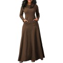 Vestido largo de mujer con cuello alto 9