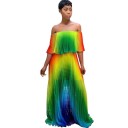 Vestido largo de verano con arcoíris 4