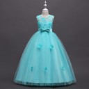 Vestido largo niña flores y lazo J2901 17