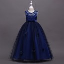 Vestido largo niña flores y lazo J2901 15