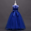 Vestido longo para menina com flores e laço J2901 5