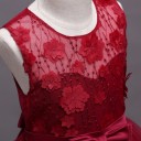 Vestido longo para menina com flores e laço J2901 8