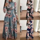 Vestido maxi floral de outono 1