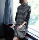 Vestido midi de outono com gola alta 4