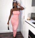 Vestido midi elástico con tirantes 6
