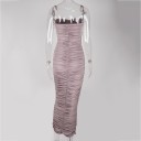 Vestido midi elástico sin tirantes 8
