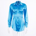 Vestido mini de camisa brilhante 2