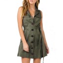 Vestido mini de camisa sem mangas 5