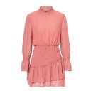 Vestido mini de cuello alto con volantes 11