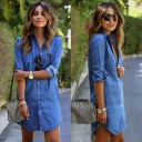 Vestido mini de ganga estilo camisa 1