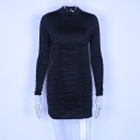 Vestido mini de manga larga para mujer A2798 5