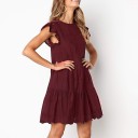Vestido mini de uma só cor A2789 2