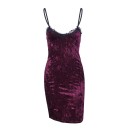 Vestido mini de veludo para senhora 2