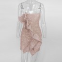 Vestido sin tirantes con brillo 6