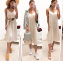 Vestido sin tirantes de color liso A2784 5