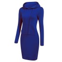 Vestido sudadera con capucha y bolsillo canguro Corte holgado deportivo Manga larga Material suave Para casa y fuera Otoño primavera Conjunto streetwear 2