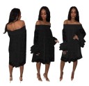 Vestido suelto con hombros caídos. 6