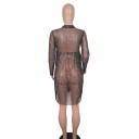 Vestido transparente com mangas longas 5