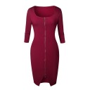 Vestido tubo con cremallera para mujer 9