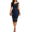 Vestido tubo de mujer con encaje 6