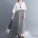 Vestido túnica com saia xadrez 1