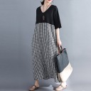 Vestido túnica con falda de cuadros 5