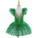 Vestidos de ballet con falda tutu, mangas cortas y esponjosas y decoración de lentejuelas, vestidos elásticos de nylon para actuaciones y coreografías de danza 3