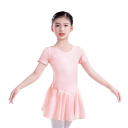 Vestidos de ballet para niñas con manga corta y falda de tul de algodón y elastano para danza, ballet y actuaciones 7