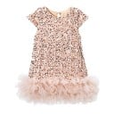 Vestidos de niña con lentejuelas y mangas cortas, con falda de tul decorativa y escote redondo 4