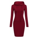 Vestidos de sudadera con capucha y bolsillo canguro Corte deportivo holgado Manga larga Material suave Para casa y fuera Otoño primavera 4