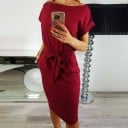 Vestidos de verão femininos com laço na cintura J1123 3