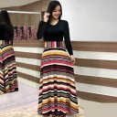 Vestidos longos femininos com saia colorida 5
