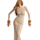 Vestidos longos transparentes com drapeado assimétrico Manga transparente e efeito de sobreposição Corte justo Vestidos de noite elegantes para mulheres ousadas 3