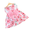 Vestito floreale rosa per cane 30 x 26 cm Taglia S Abbigliamento con fiocco decorativo sulla schiena Abiti estivi eleganti per piccoli cani 1