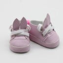 Veterschoenen voor pop Sneakers met konijnenoren en pompon van PU-leer en stof Afmeting 5 x 2,8 cm Voor het oefenen van het strikken van veters 3