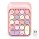 Vezeték nélküli numerikus billentyűzet laptophoz és számítógéphez USB vevő 2,4 GHz Kerek billentyűk retró stílusban AAA elemmel 12,9 x 8,9 x 3