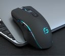 Vezeték nélküli újratölthető egér számítógéphez és laptophoz Csatlakozás USB vevőn 2,4 GHz-en és Bluetooth 4.0-n 2400 DPI felbontás 500 mAh 4