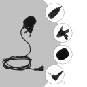 Vezetékes csíptetős mikrofon 3,5 mm-es jack csatlakozóval, 1,1 m-es, mindenirányú, akkumulátormentes felvételkészítő mini mikrofon csipesszel Android és Windows mobil eszközökhöz 2