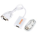 VGA-HDMI adapter 3,5 mm jack audio kábellel Számítógép csatlakoztatásához TV-hez vagy monitorhoz Akár 1080p felbontás USB kábel a csomagban 2