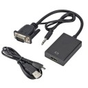 VGA naar HDMI-adapter met 3,5 mm jack audiokabel Voor het aansluiten van een computer op een tv of monitor Resolutie tot 1080p USB-kabel 3
