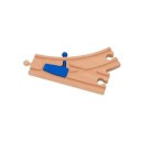 Via de bifurcação em madeira 14,6 x 9,5 x 1,2 cm Divisão da via em duas direcções Peça prática para a criação de ramificações e expansão da linha de comboio em madeira 2