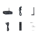 Viackanálový zosilňovač Fosi Audio HT4S 4kanálový s Bluetooth diaľkovým ovládaním a LED podsvietením pre domáce kino i vonkajšie reproduktory 4