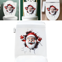 Vianočná samolepka na toaletu 25 x 29 cm Dekorácia s motívom Santa vodoodolná nálepka na veko WC Vianočná výzdoba 2