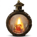 Vianočná svietiaca ozdoba Lucerna Závesná 12 x 8,5 cm Guľatá S imitáciou sviečky Motiv Santa Claus Dekorácia na stôl aj okno 4