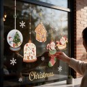 Vianočné samolepky na okná Závesné ozdoby Snehové ťažítko Perníková chalúpka a Santa Zlatý nápis Merry Christmas a vločky Na Vianoce 2