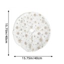 Vianočný koberec pod stromček 40 x 40 cm Mäkká podložka s vločkami Dekoračný koberec pod malý stromček pre zimnú atmosféru a elegantnú sviatočnú výzdobu 3