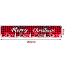 Vianočný vonkajší banner 200 x 40 cm Červeno-čierny kockovaný so sobmi a stromami Odolná dekorácia s nápisom Merry Christmas pre fasádu a záhradu 2